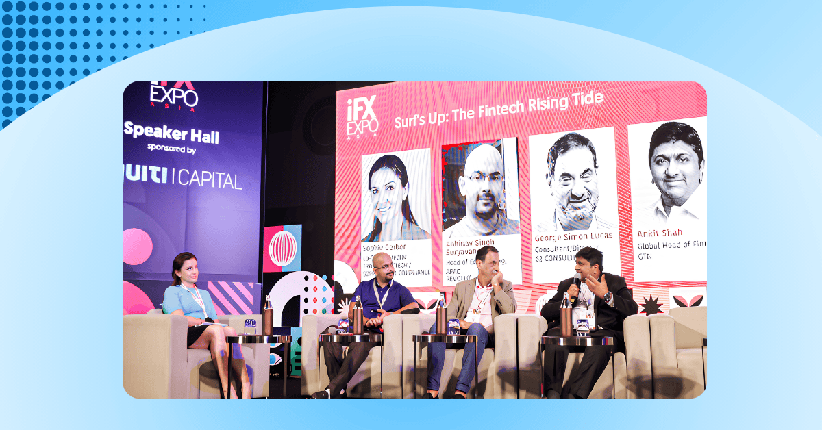 TRAction’s co-CEO, Sophie Gerber, moderate the Surf’s Up: The Fintech Rising Tide panel at iFX Asia Expo